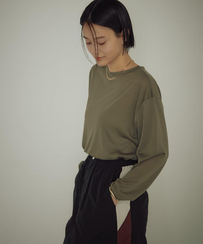 earthy_ 寬鬆透視 長袖T恤