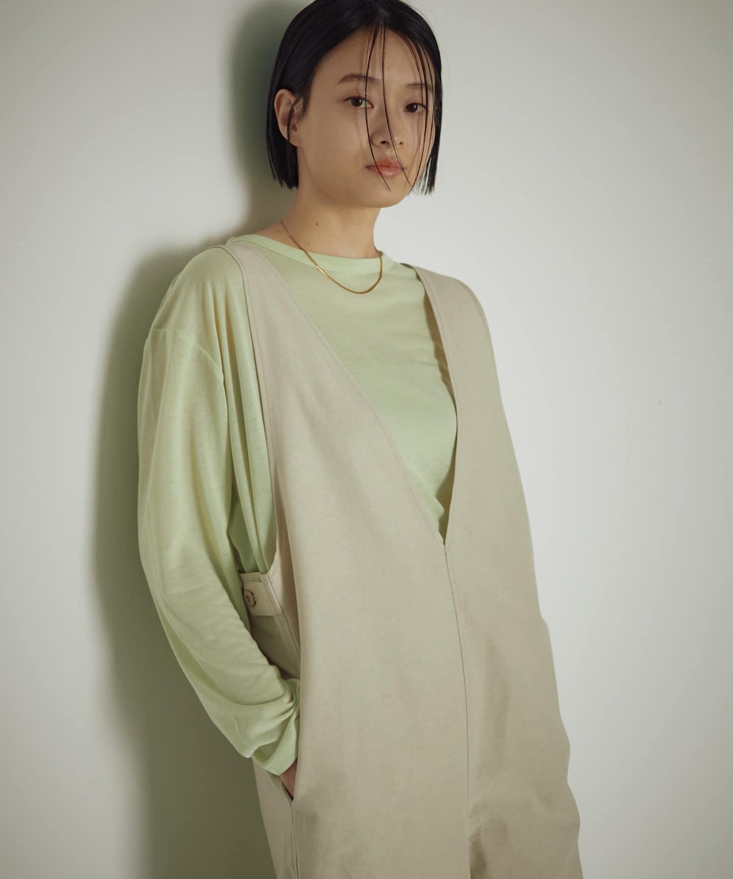 earthy_ 寬鬆透視 長袖T恤