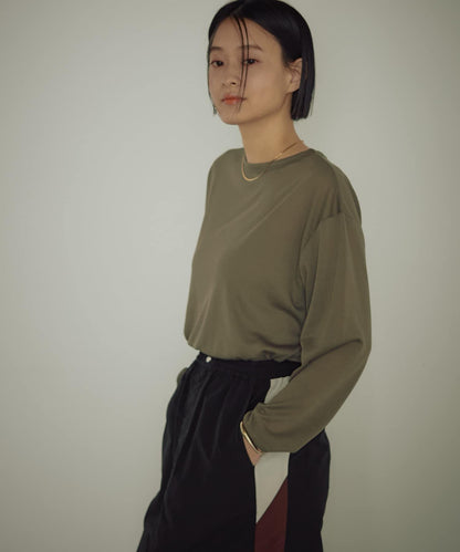 earthy_ 寬鬆透視 長袖T恤