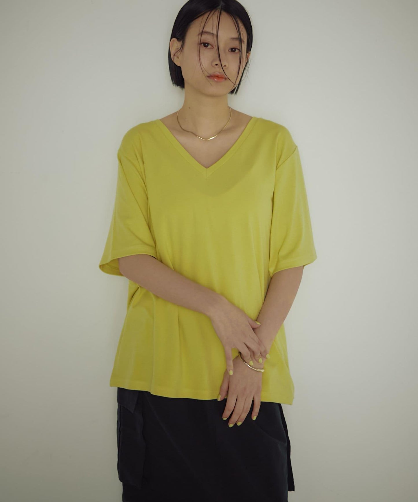 earthy_ V領寬鬆TEE T恤