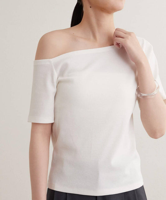 earthy_ 單肩羅紋T恤