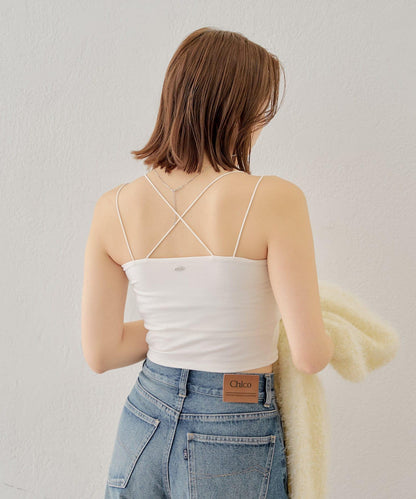 Chico 後交叉帶胸墊短款 吊帶背心