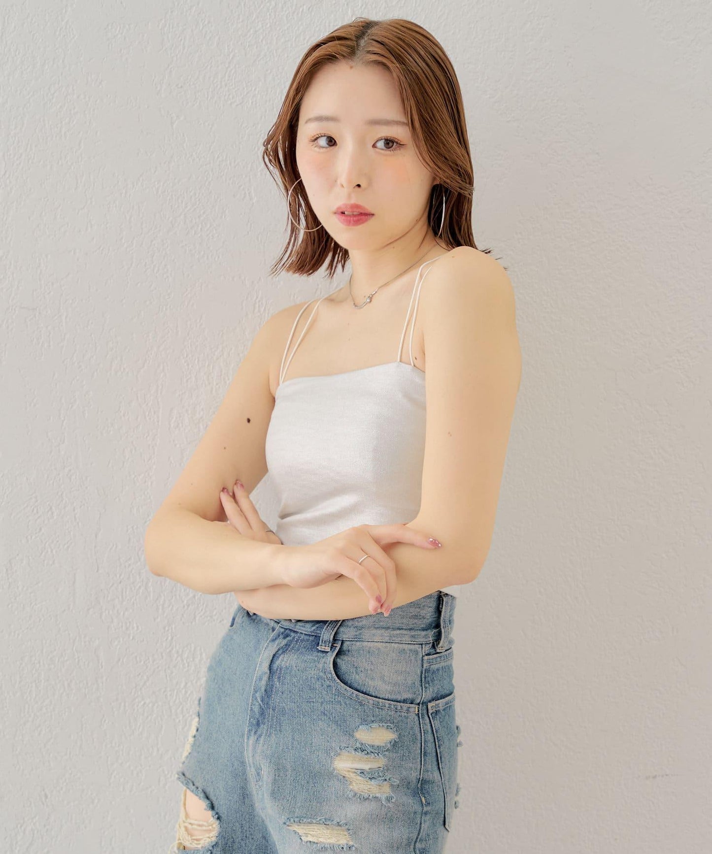 Chico 後交叉帶胸墊短款 吊帶背心