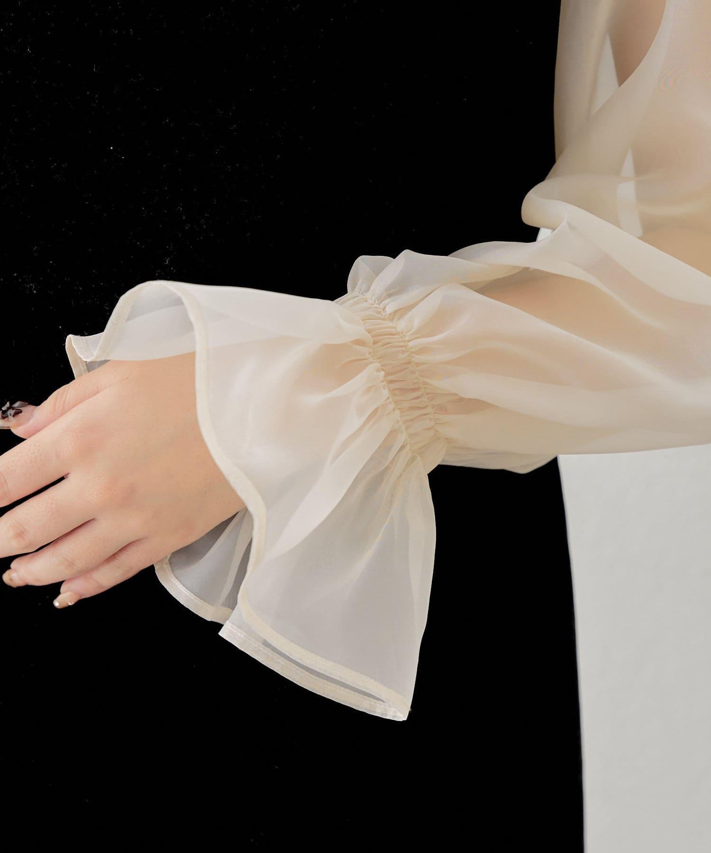 Chico 配色透視修身長款連衣裙