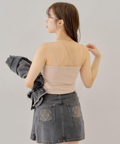 Chico 後交叉帶胸墊短款 吊帶背心