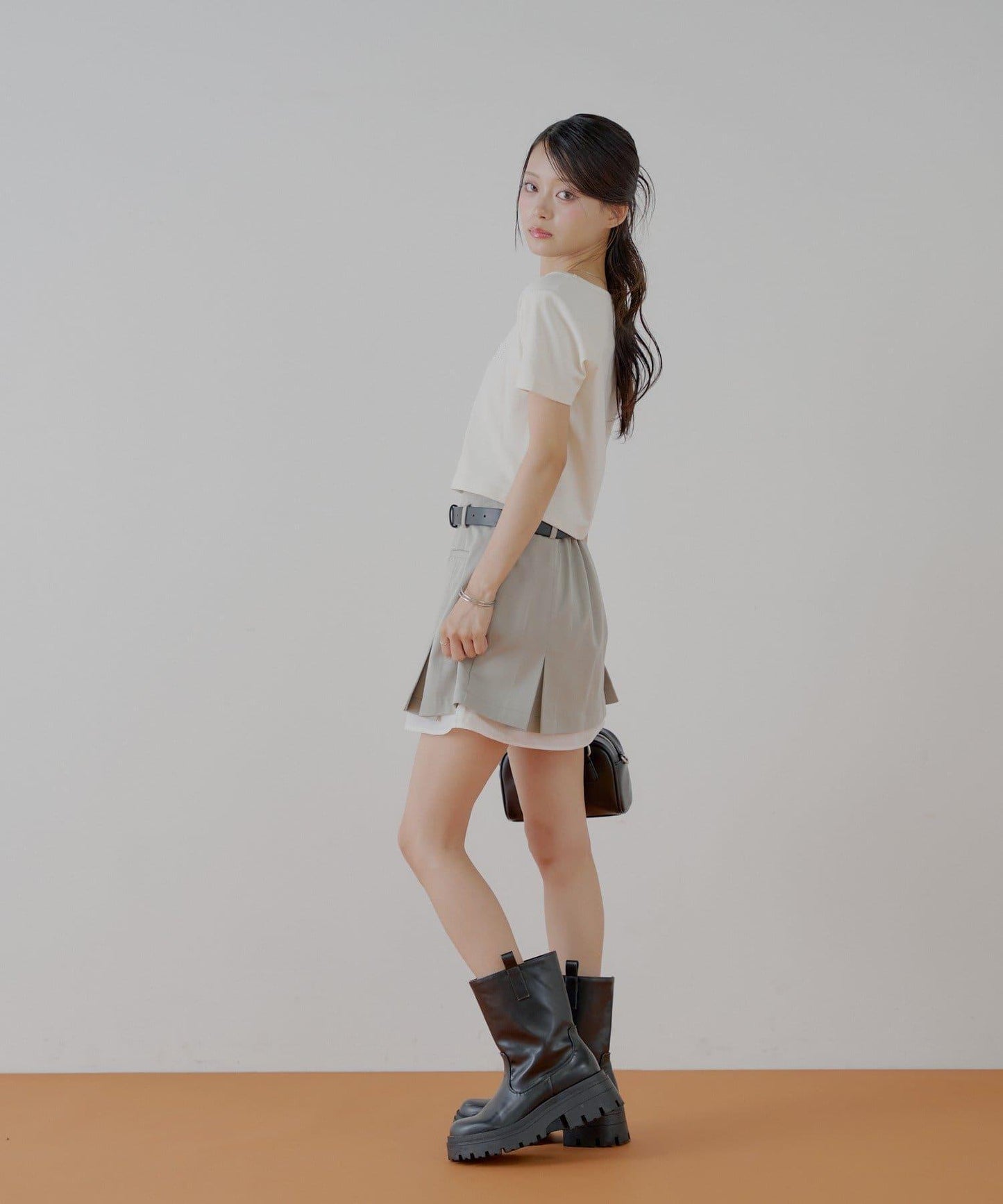 Chico 層次設計百褶迷你半身裙