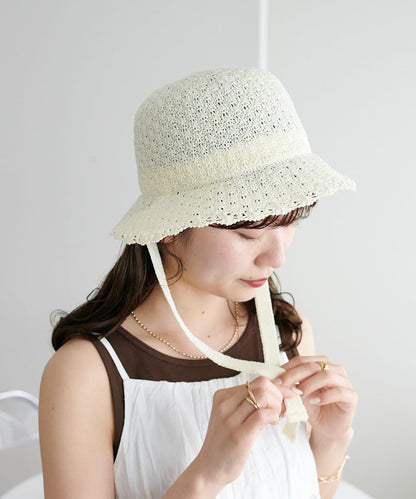 蕾絲編織開叉帽子