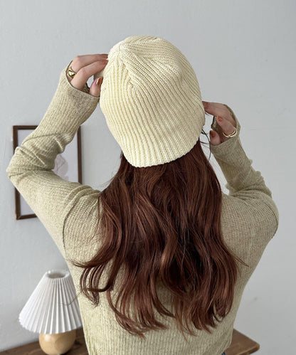 拼色羅紋針織帽
