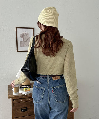 拼色羅紋針織帽