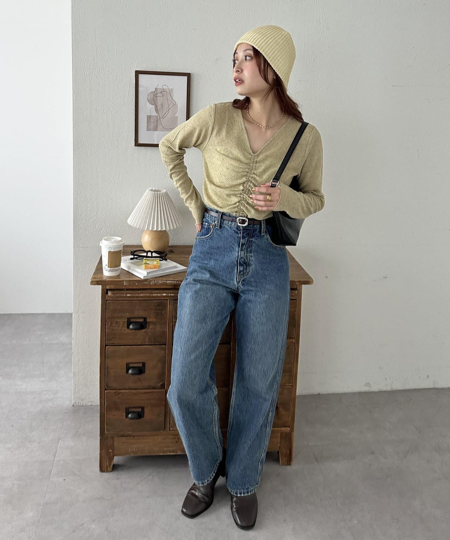 拼色羅紋針織帽