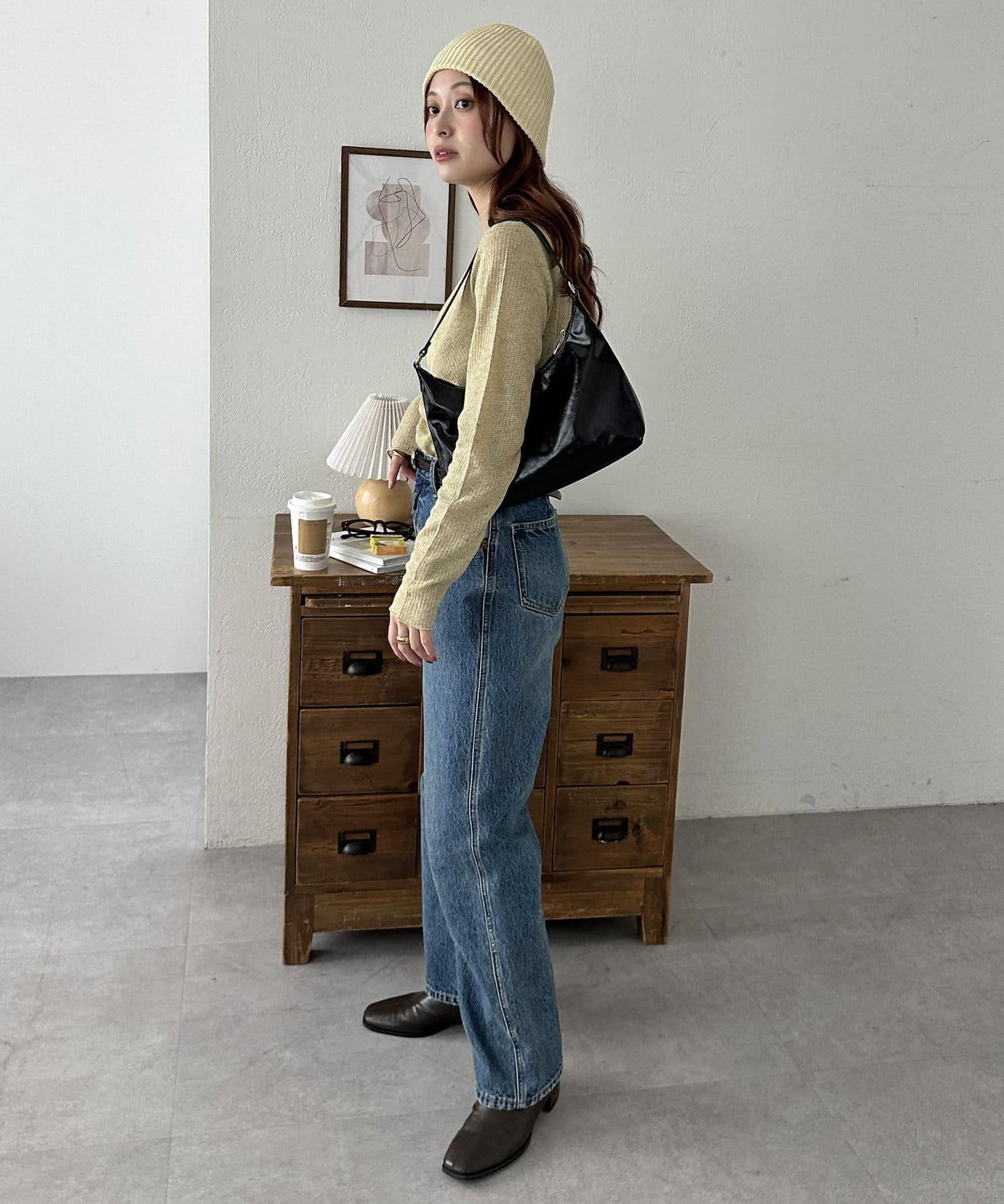 拼色羅紋針織帽