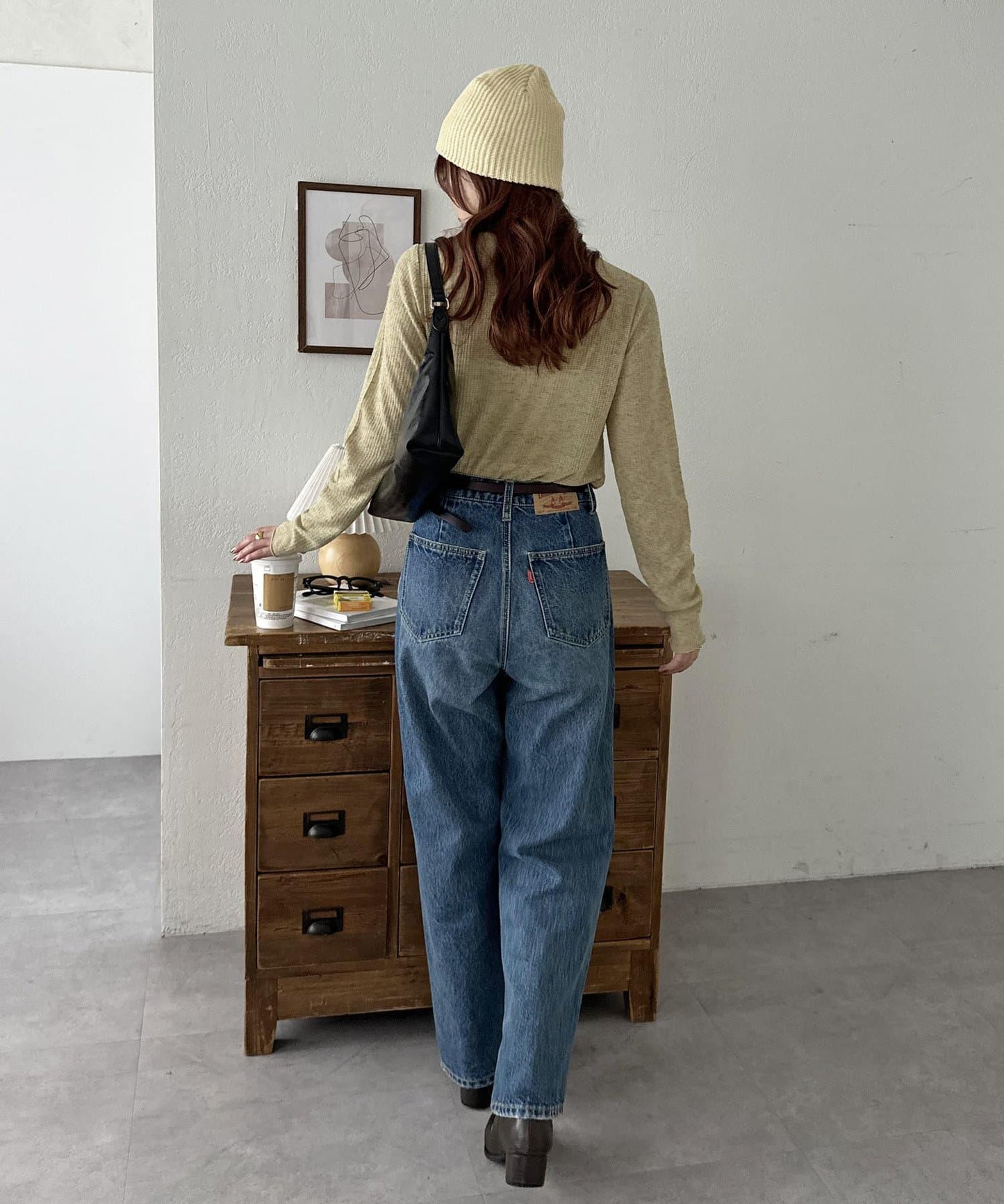 拼色羅紋針織帽