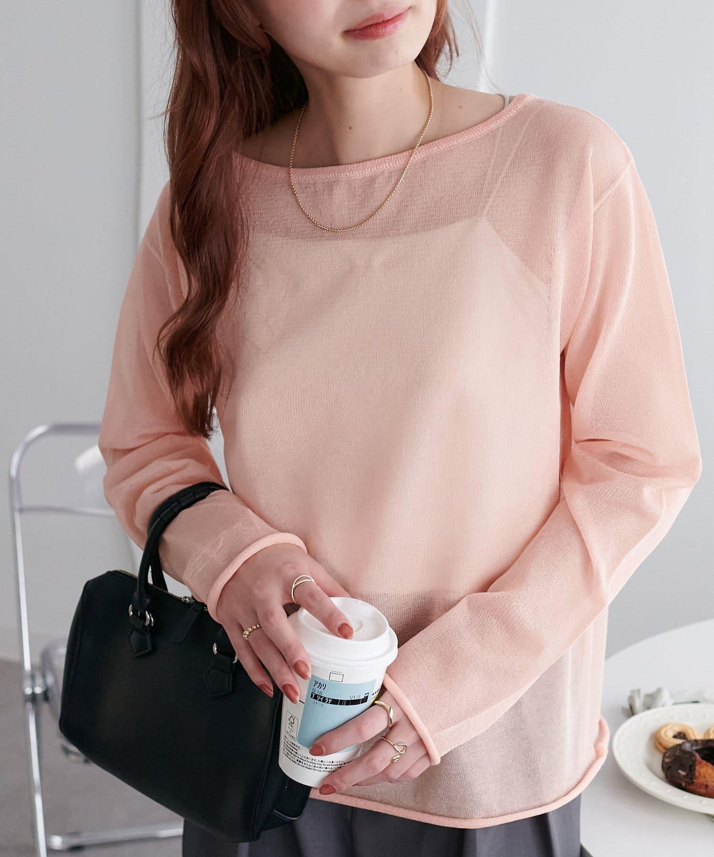 Discoat 透視單肩設計套頭上衣