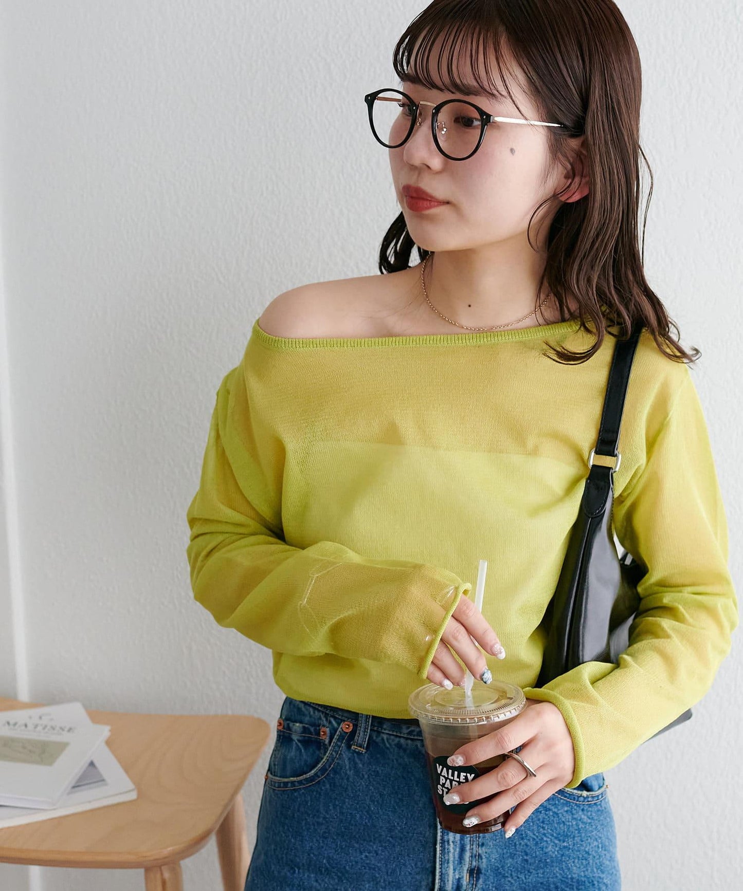 Discoat 透視單肩設計套頭上衣