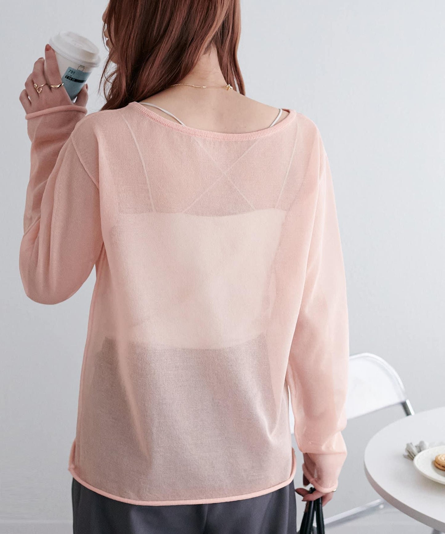 Discoat 透視單肩設計套頭上衣