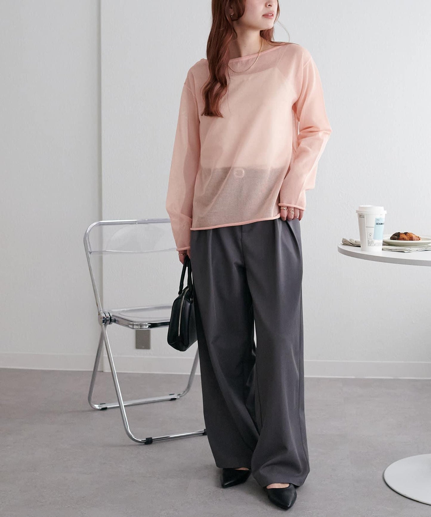 Discoat 透視單肩設計套頭上衣