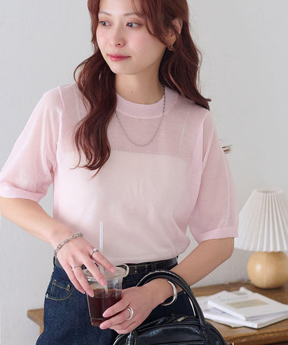 Discoat 透紗半袖套頭上衣