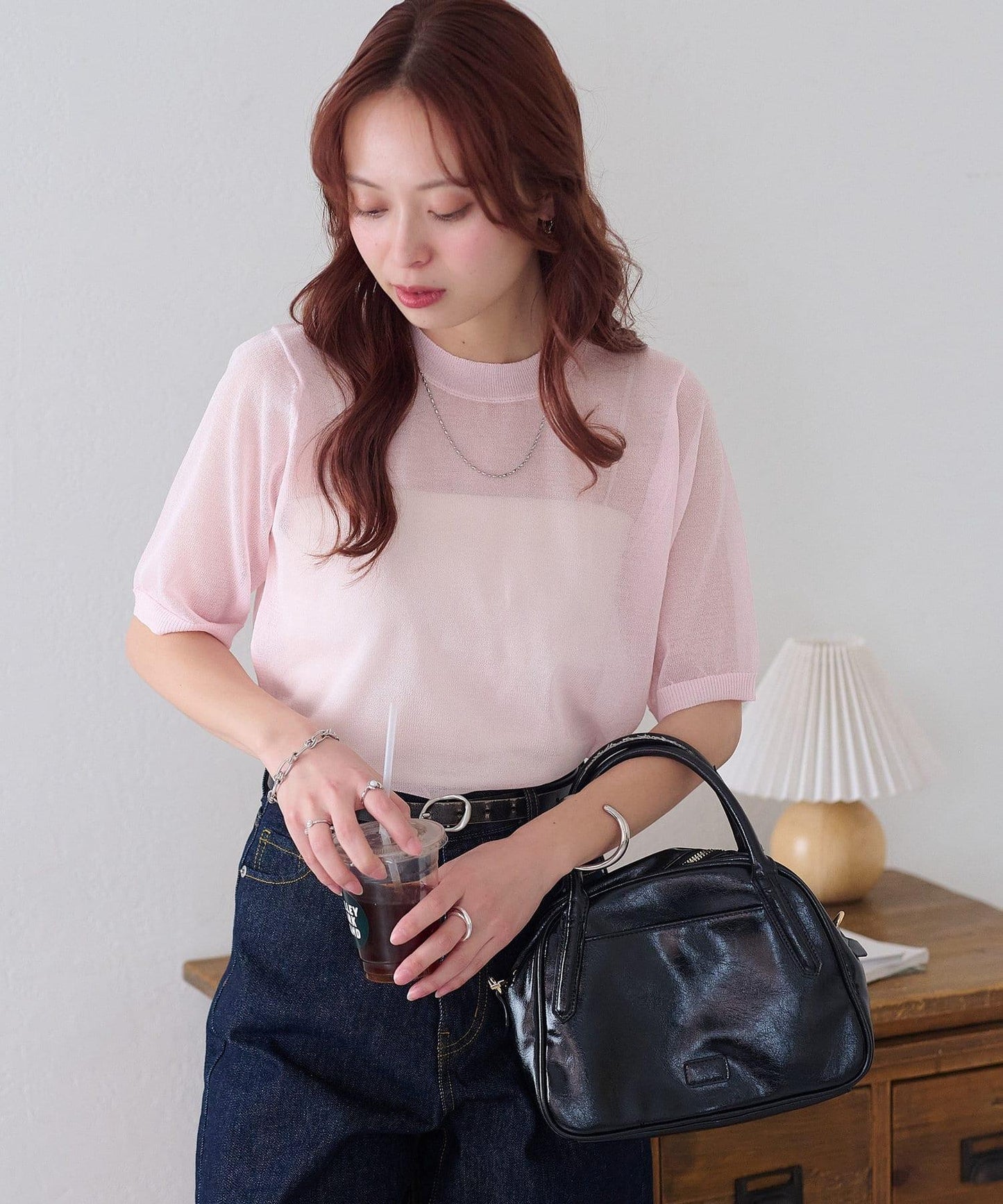 Discoat 透紗半袖套頭上衣