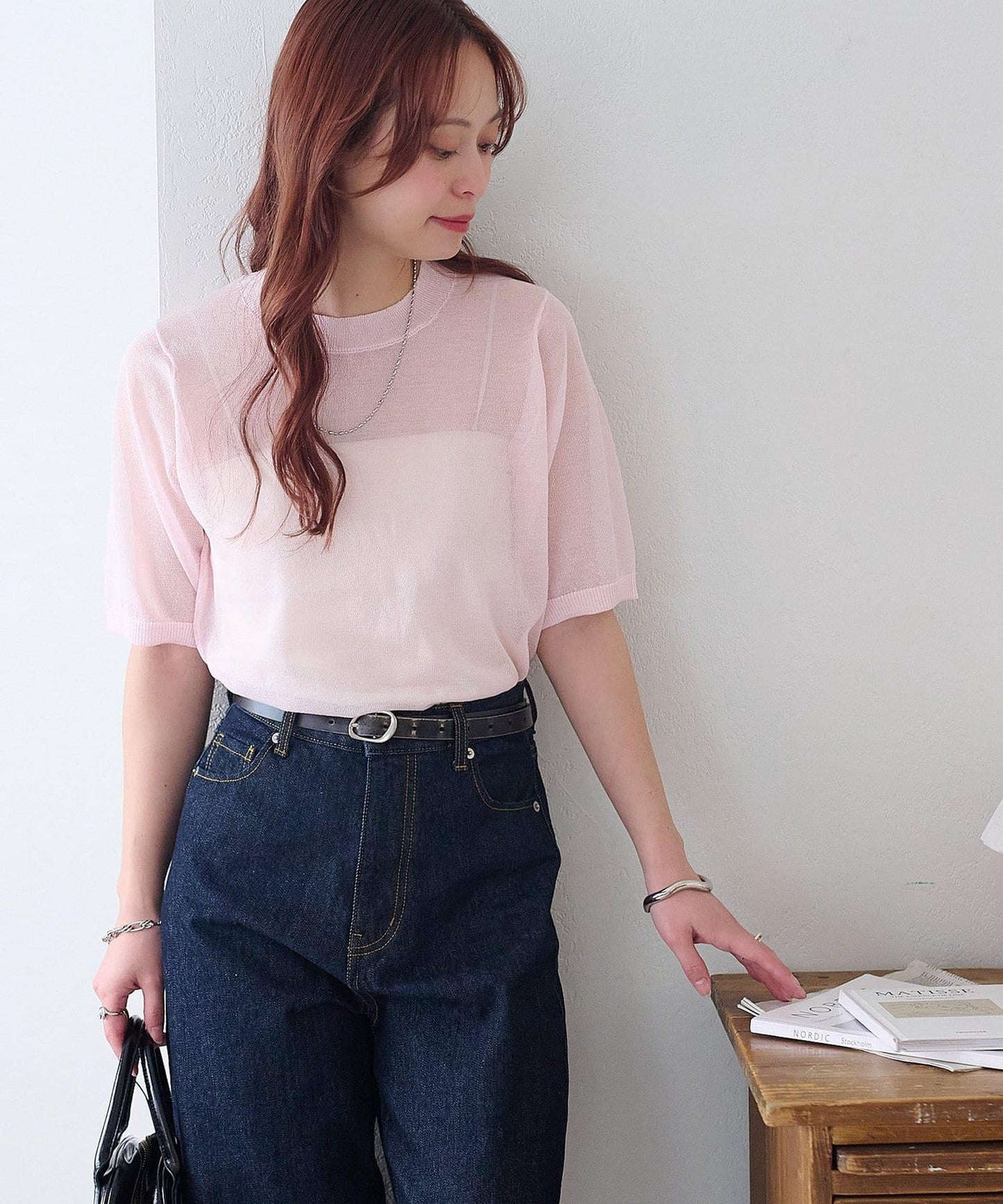 Discoat 透紗半袖套頭上衣