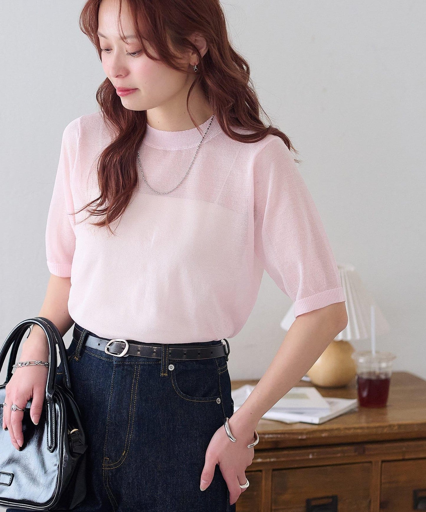 Discoat 透紗半袖套頭上衣