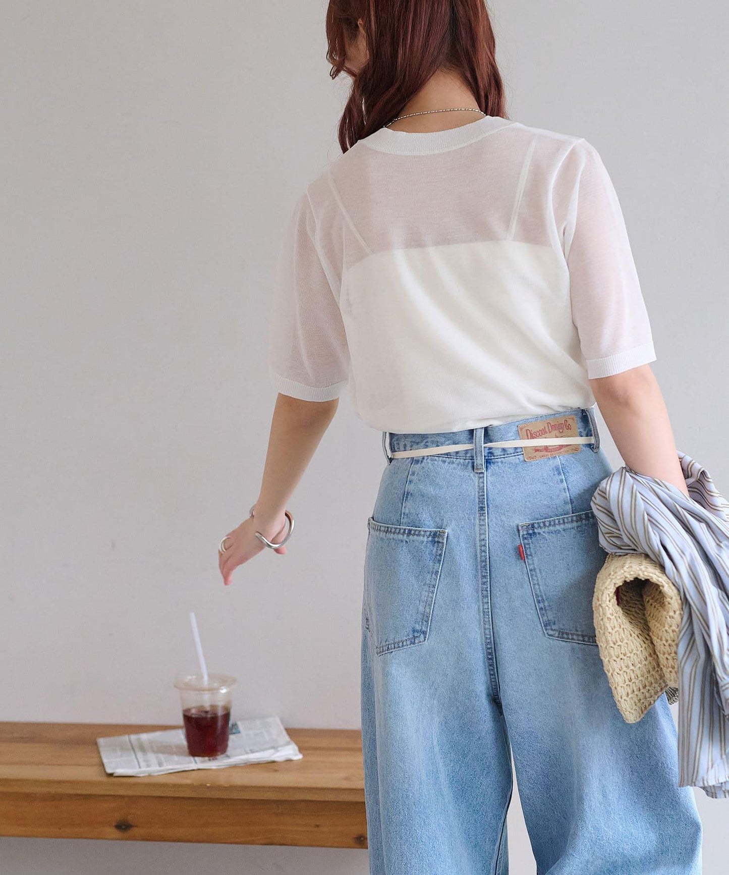 Discoat 透紗半袖套頭上衣