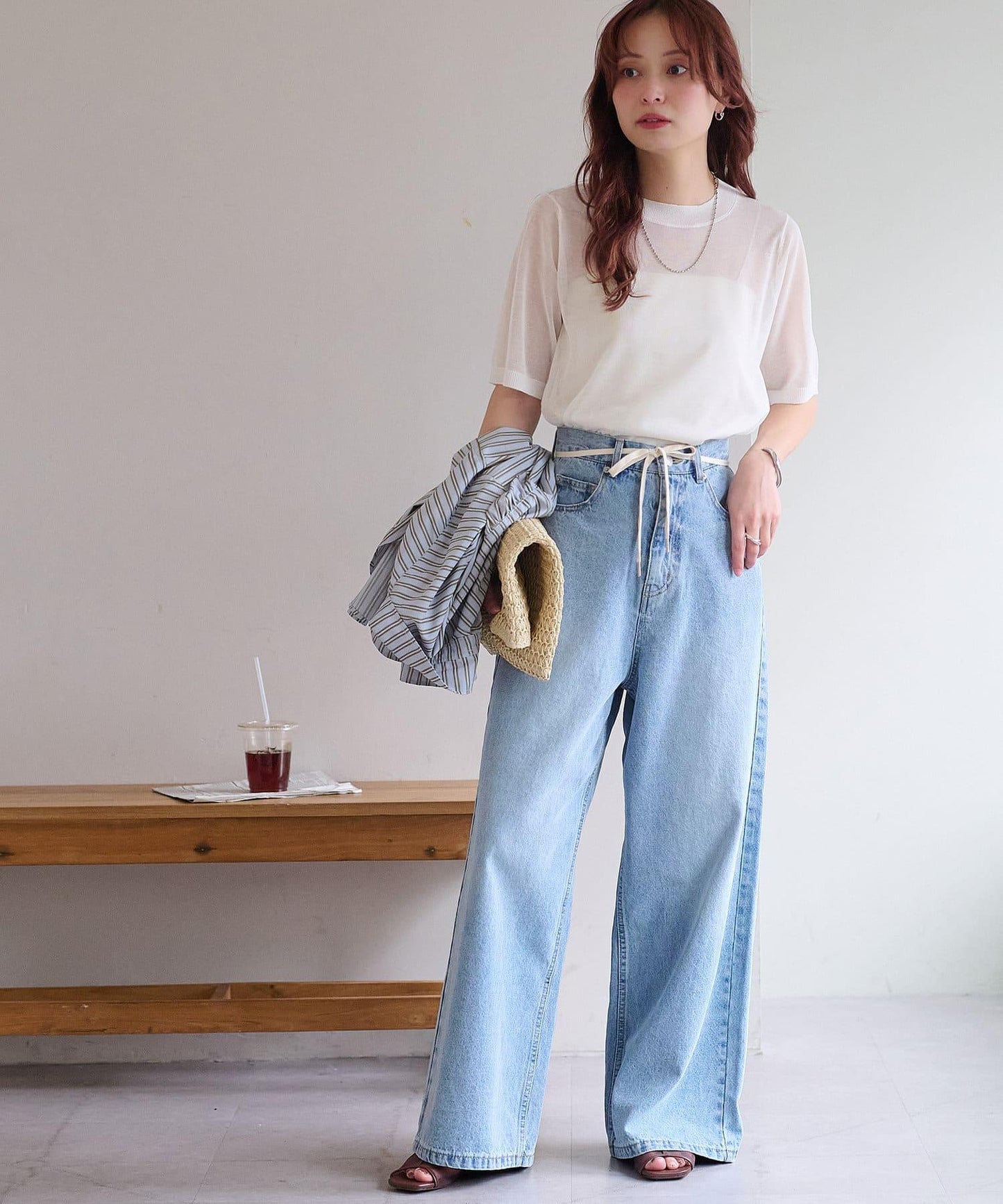 Discoat 透紗半袖套頭上衣