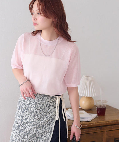 Discoat 透紗半袖套頭上衣