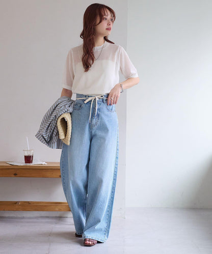 Discoat 透紗半袖套頭上衣