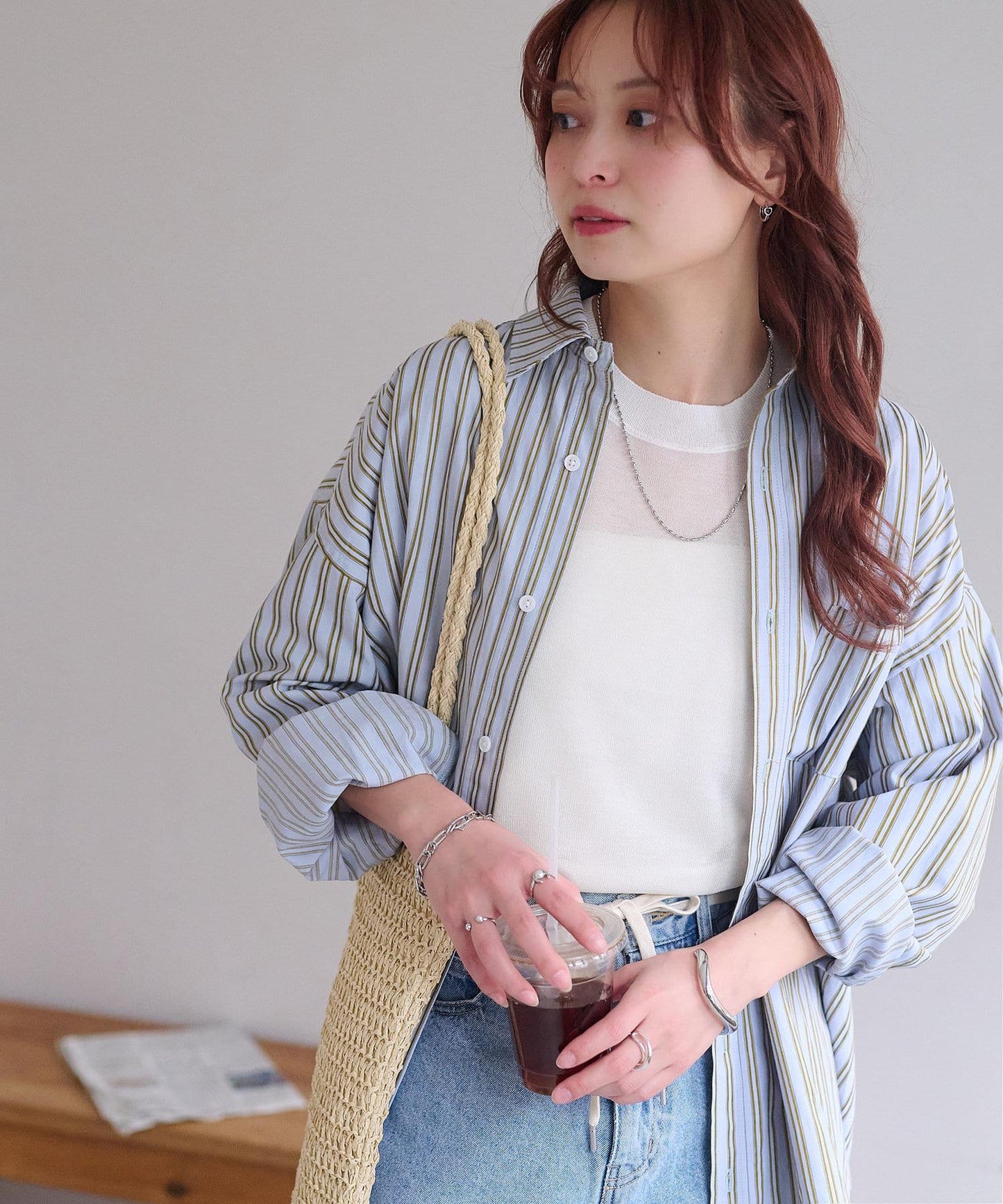 Discoat 透紗半袖套頭上衣