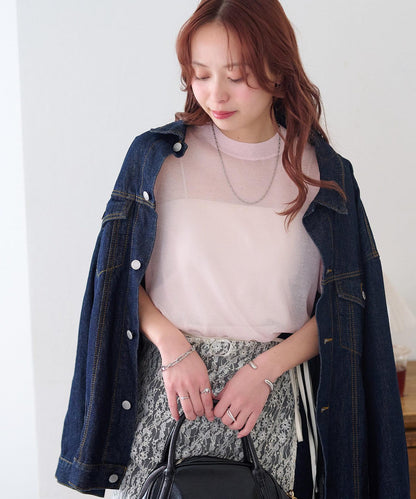 Discoat 透紗半袖套頭上衣