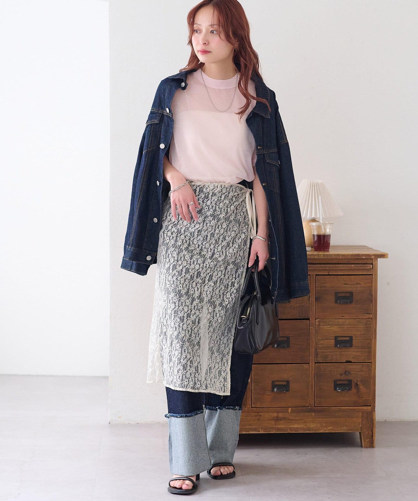 Discoat 透紗半袖套頭上衣