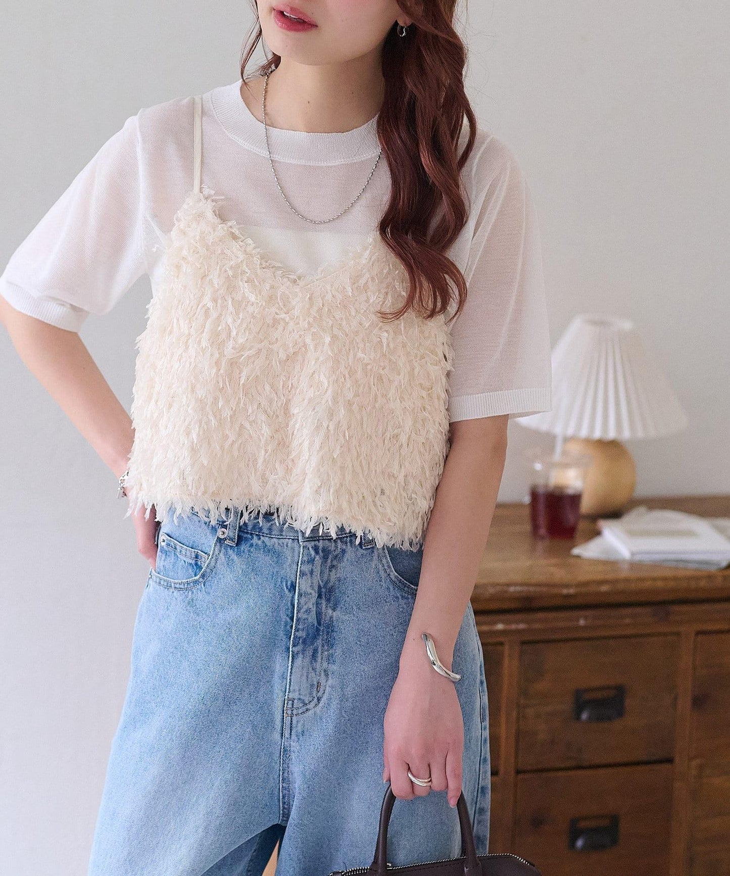 Discoat 透紗半袖套頭上衣