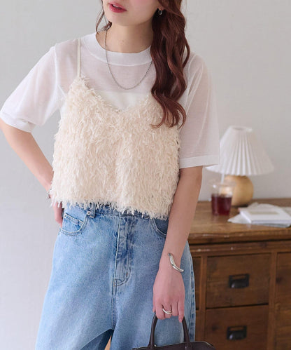 Discoat 透紗半袖套頭上衣