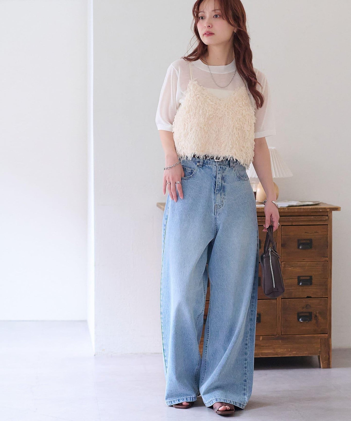 Discoat 透紗半袖套頭上衣