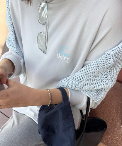 SAKURA企劃 迷你空氣層面料 logo長袖T恤