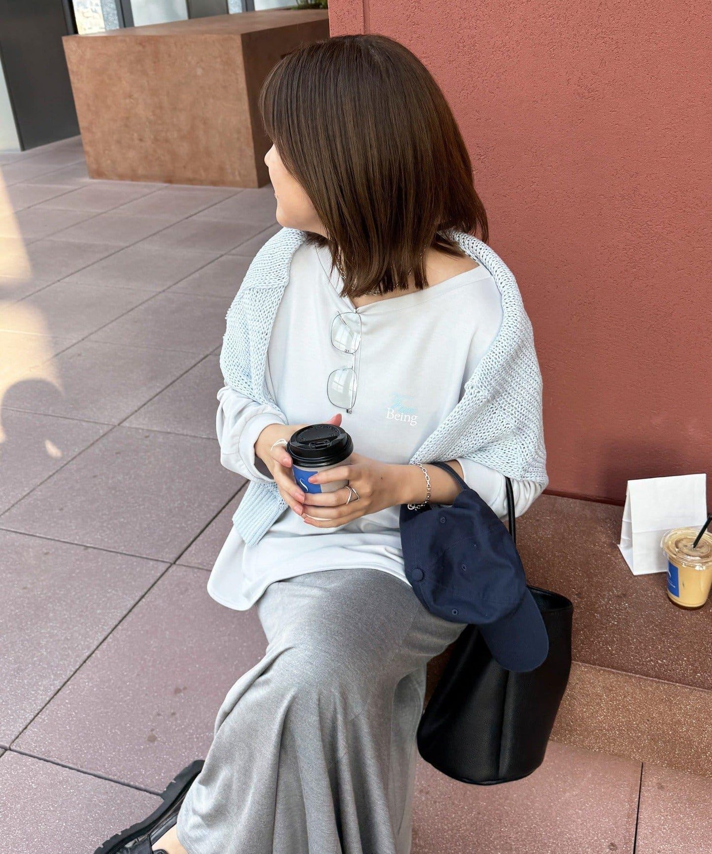 SAKURA企劃 迷你空氣層面料 logo長袖T恤