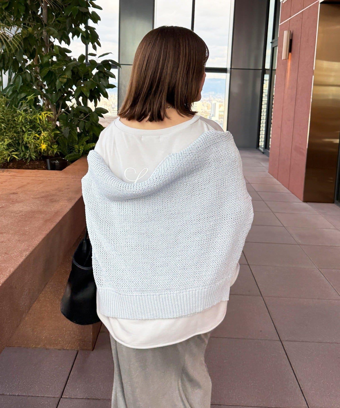 SAKURA企劃 迷你空氣層面料 logo長袖T恤