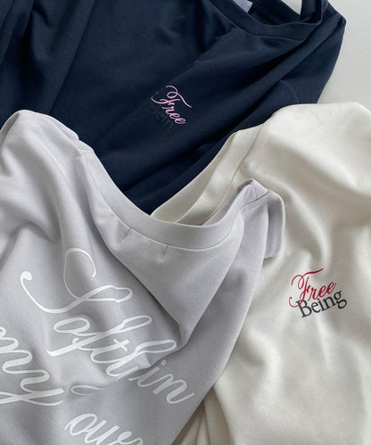 SAKURA企劃 迷你空氣層面料 logo長袖T恤