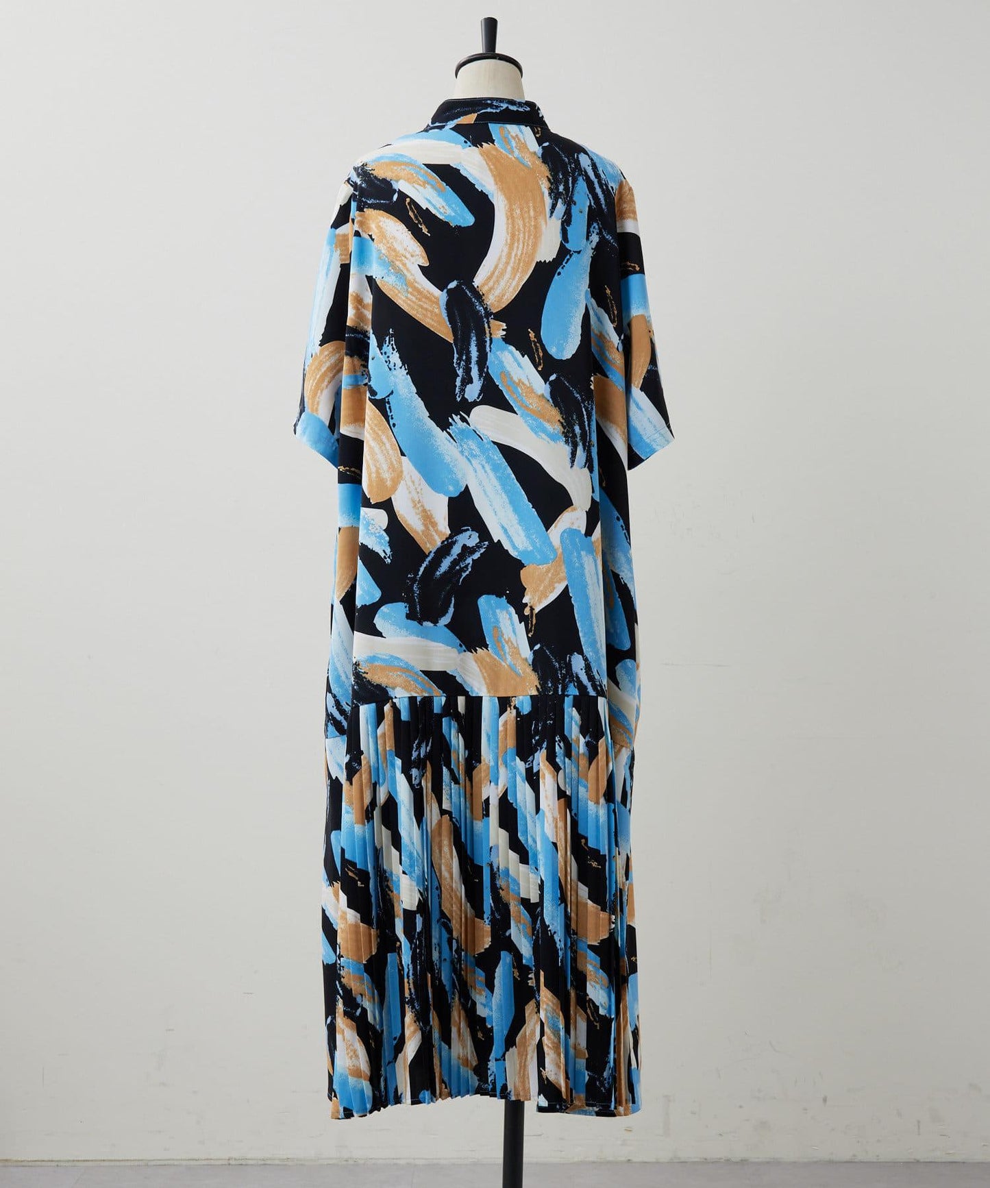 ear PAPILLONNER 短袖 斜向褶皺 連衣裙