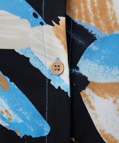 ear PAPILLONNER 短袖 斜向褶皺 連衣裙