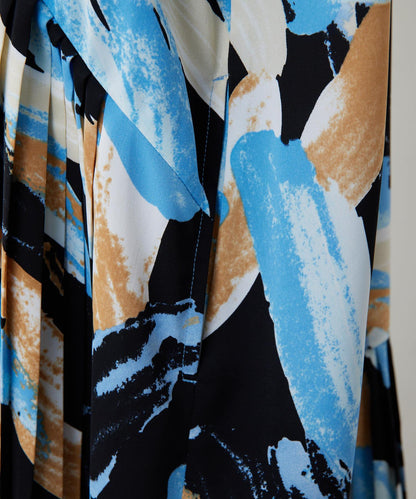 ear PAPILLONNER 短袖 斜向褶皺 連衣裙