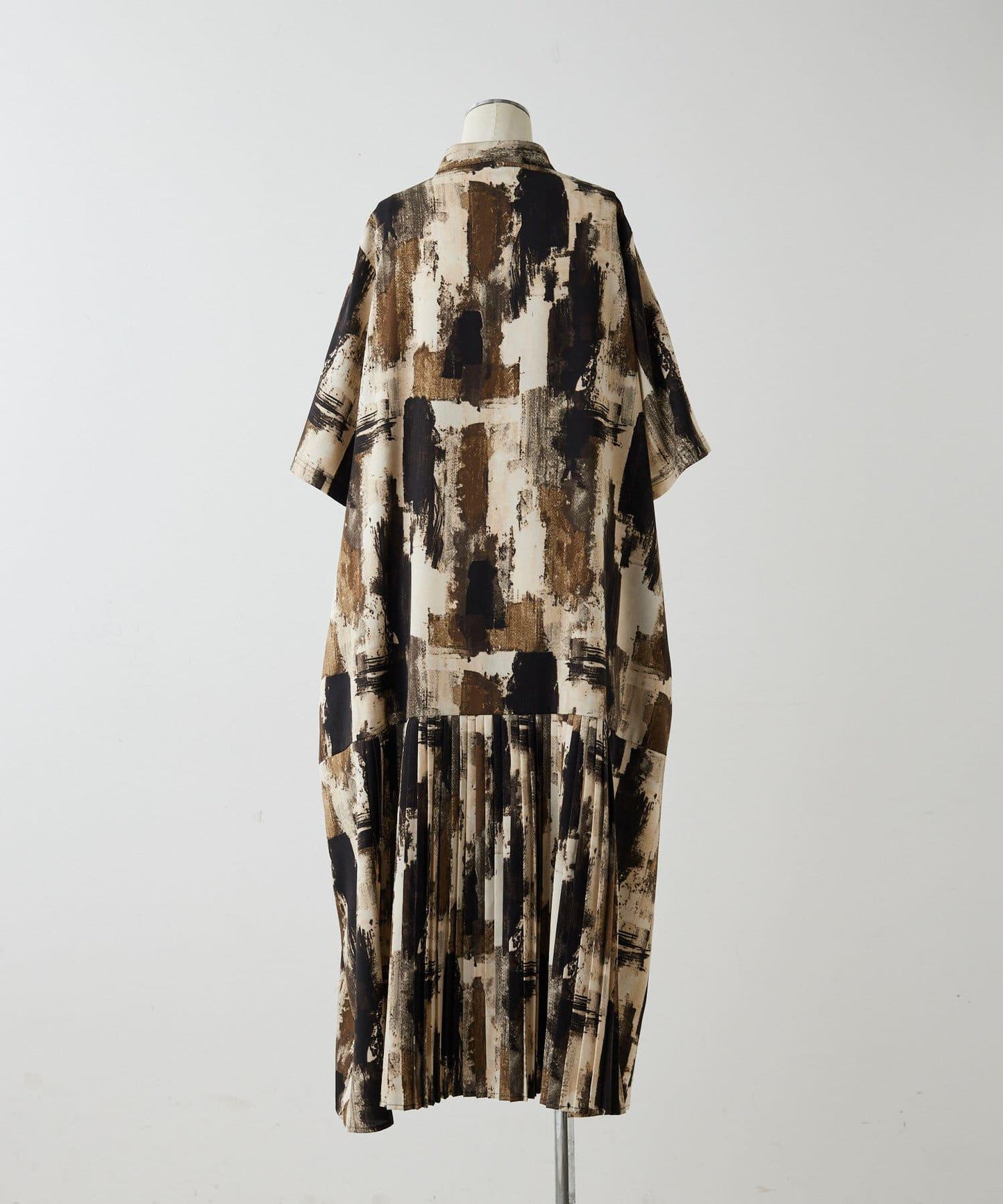 ear PAPILLONNER 短袖 斜向褶皺 連衣裙