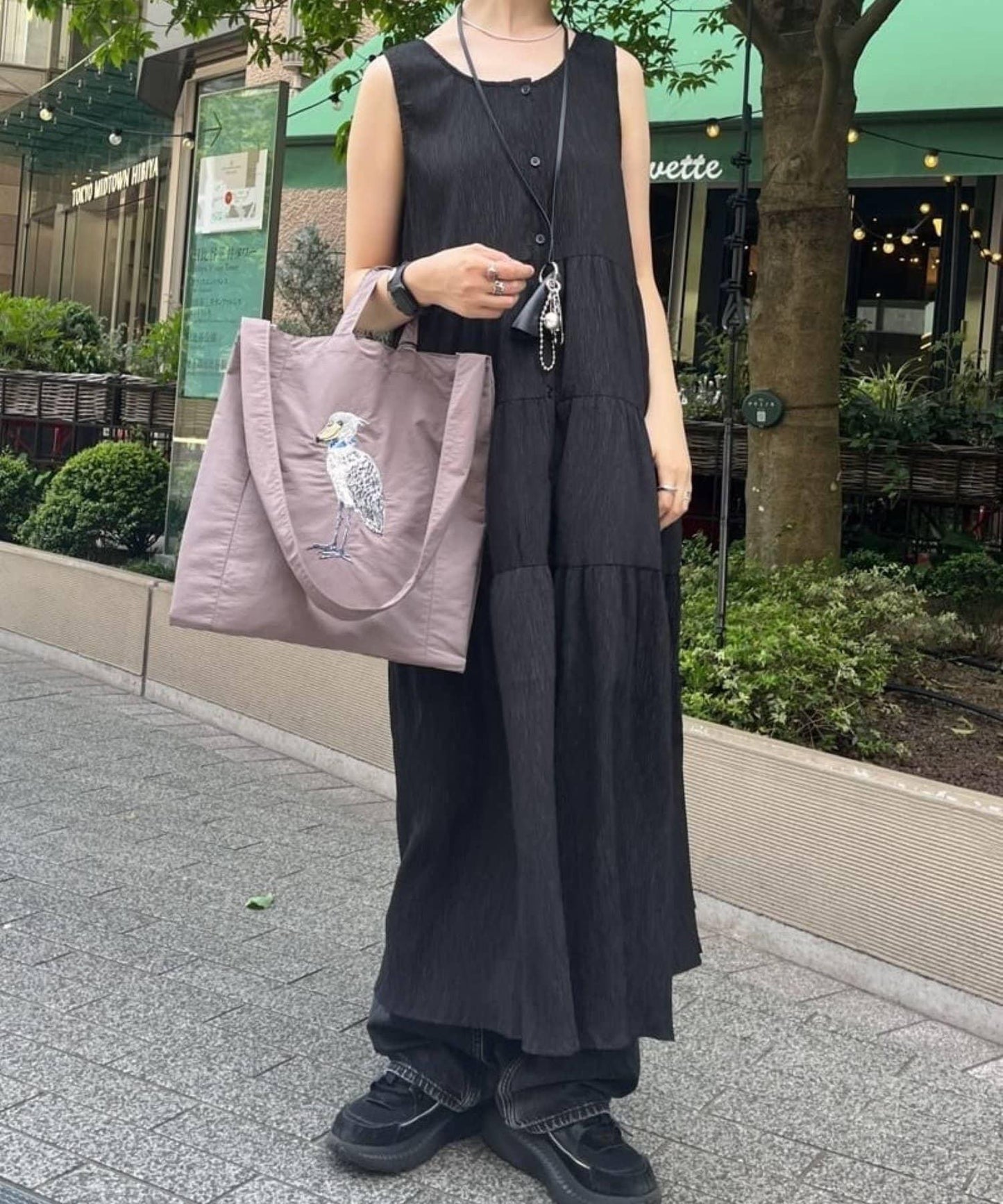 ear PAPILLONNER 褶皺無袖層疊連衣裙