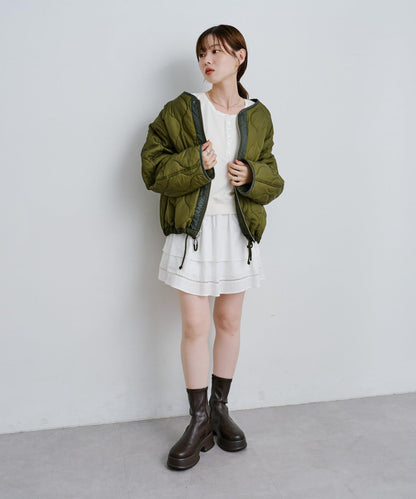 棉質荷葉邊迷你半身裙