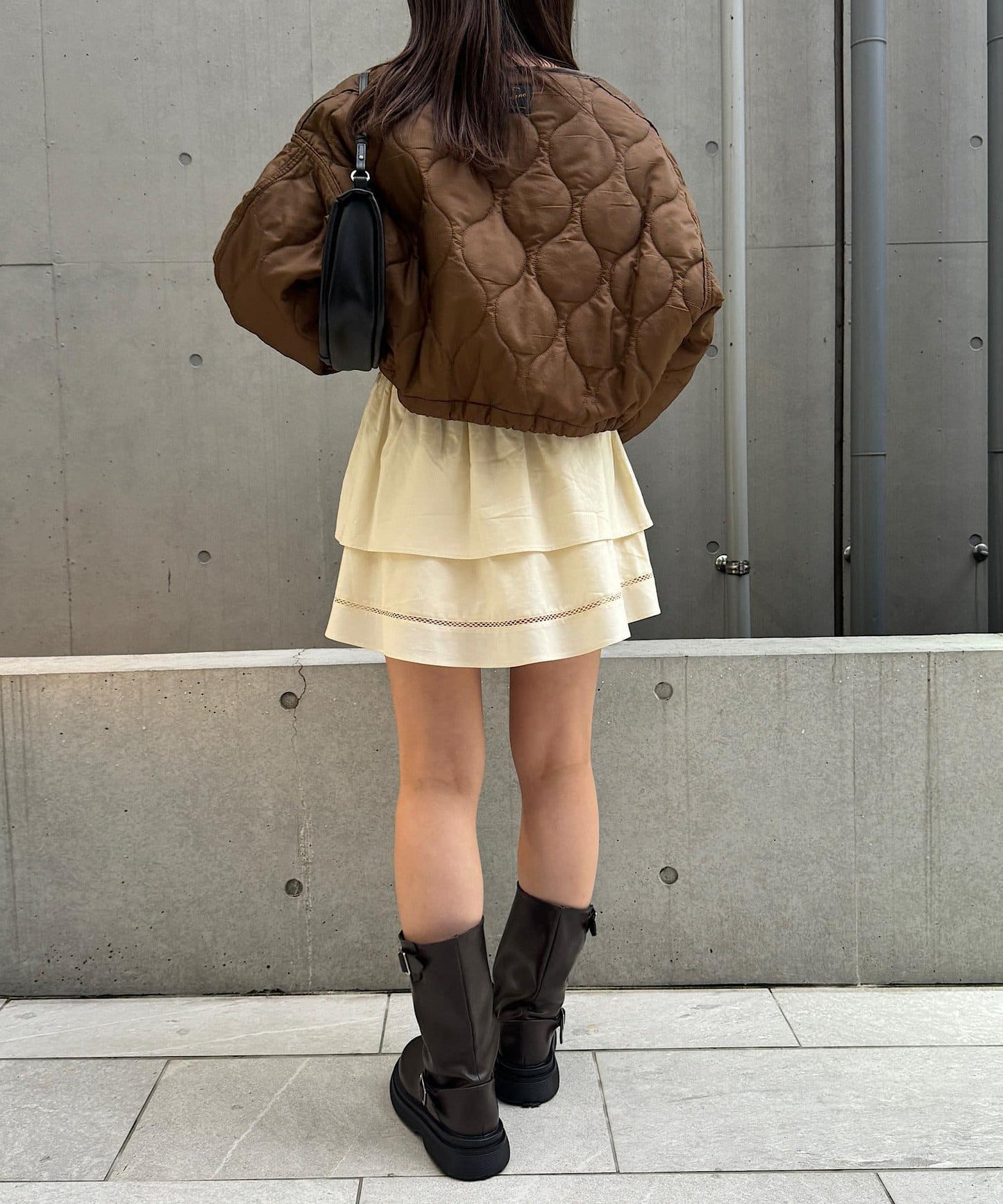 棉質荷葉邊迷你半身裙