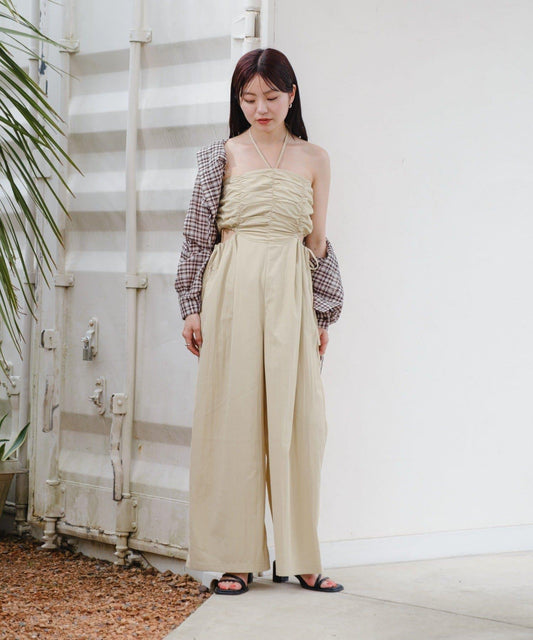 鏤空設計 2piece 揹帶褲套裝