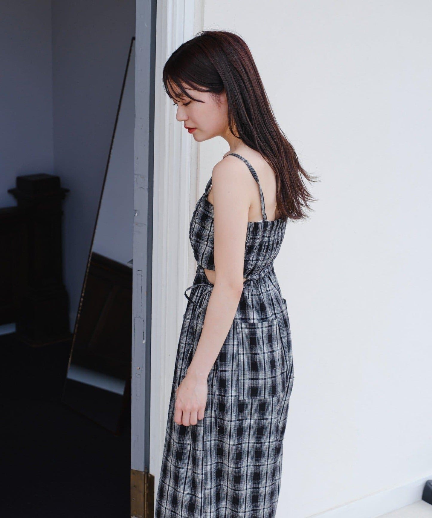 鏤空設計 2piece 揹帶褲套裝