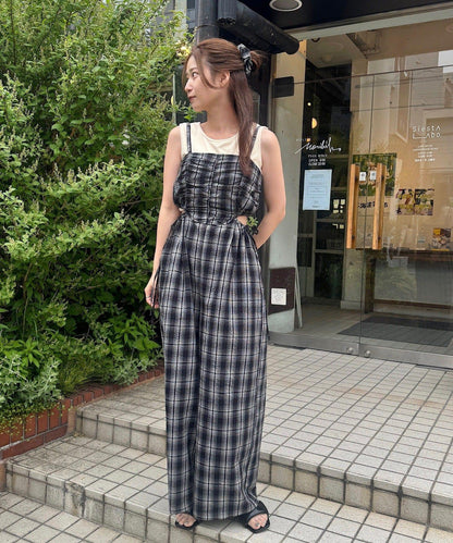 鏤空設計 2piece 揹帶褲套裝