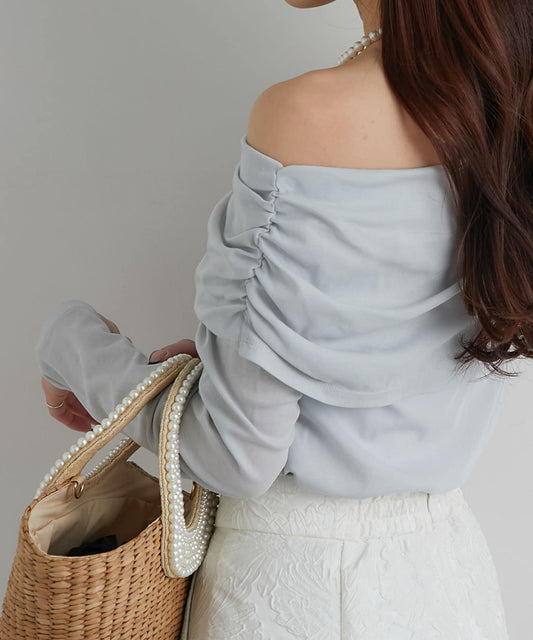 La boutique BonBon 透膚露肩上衣