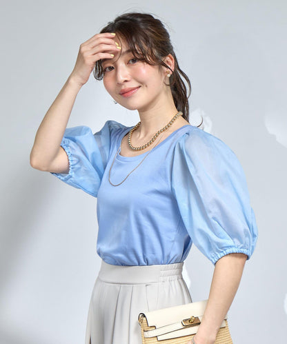 La boutique BonBon 透紗蓬袖上衣